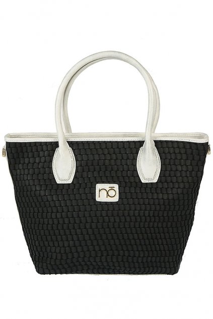 Moderní černo-bílá prošívaná kabelka Nobo NOB 1570 W17