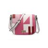 Bílá crossbody kabelka Miss Lulu s růžovým potiskem LT1663
