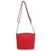 Malá červená crossbody kabelka se zlatým zdobením M3478-4