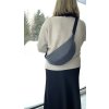 FLOW crossbody ledvinka šedá melír