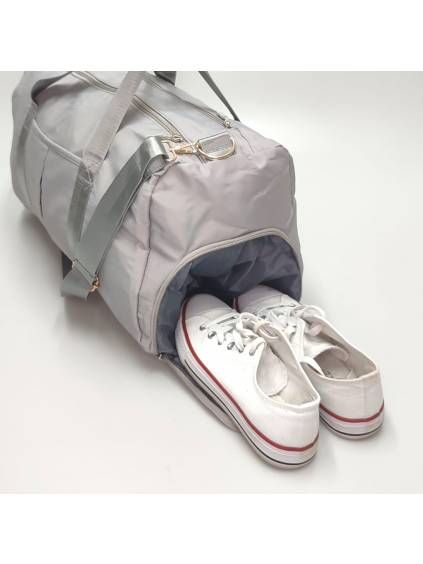 Multifunkčná športová taška B 6849 sivá www.kabelky vypredaj (5)