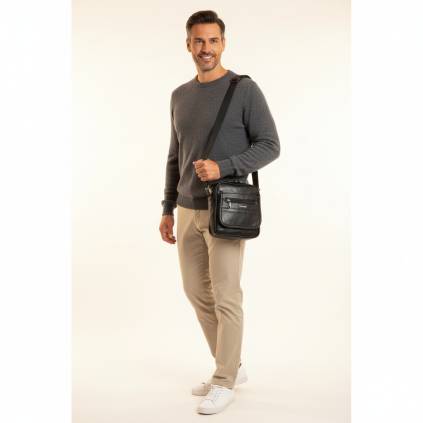 Pánska crossbody taška 16123 čierna