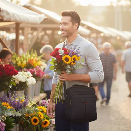 Pánska veľká crossbody taška 78972 čierna