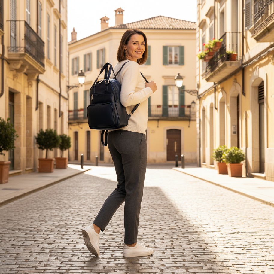 Dámsky mestský ruksak 2v1 1066 čierny