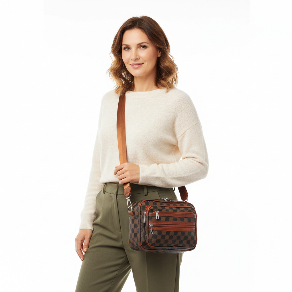 Dámska crossbody kabelka M8083 hnedá