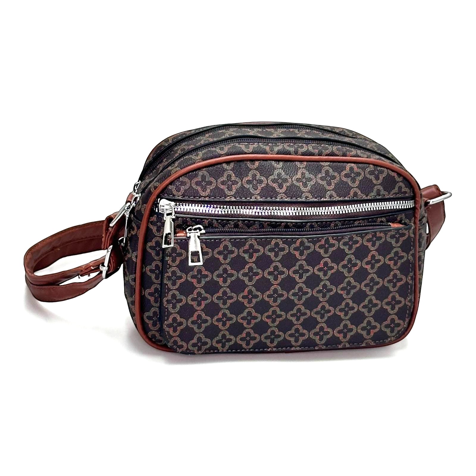 Dámska elegantná crossbody kabelka 1754-Z8-13715 hnedá
