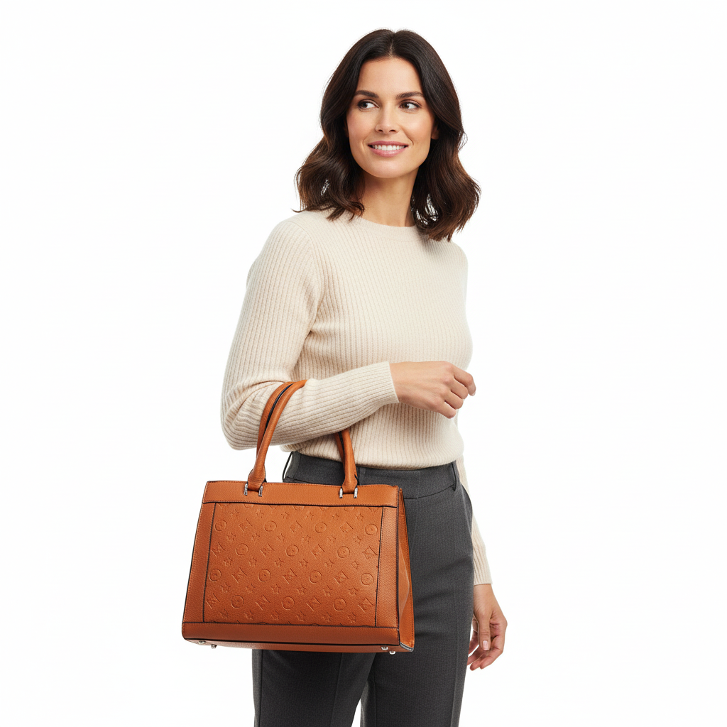 Elegantná dámska kabelka HK1286 hnedá