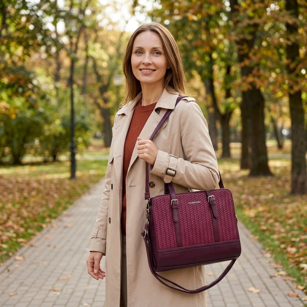 Elegantná dámska kabelka C33036 bordová