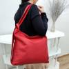 Dámska kožená kabelka/ruksak 2v1 5555 červená