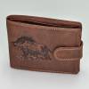Pánska kožená peňaženka – hnedá s reliéfom Diviak
