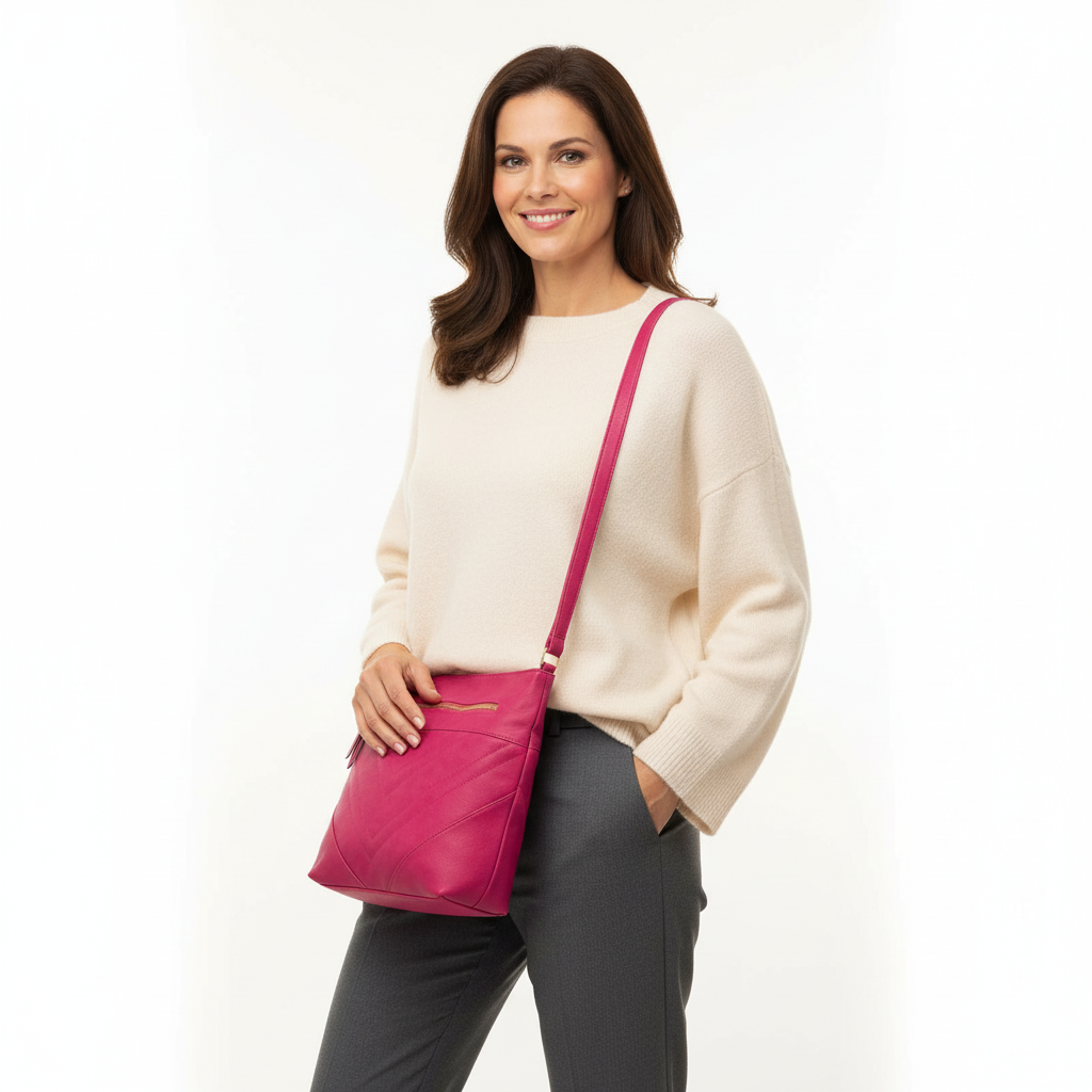 Dámská crossbody kabelka 269 tmavě růžová