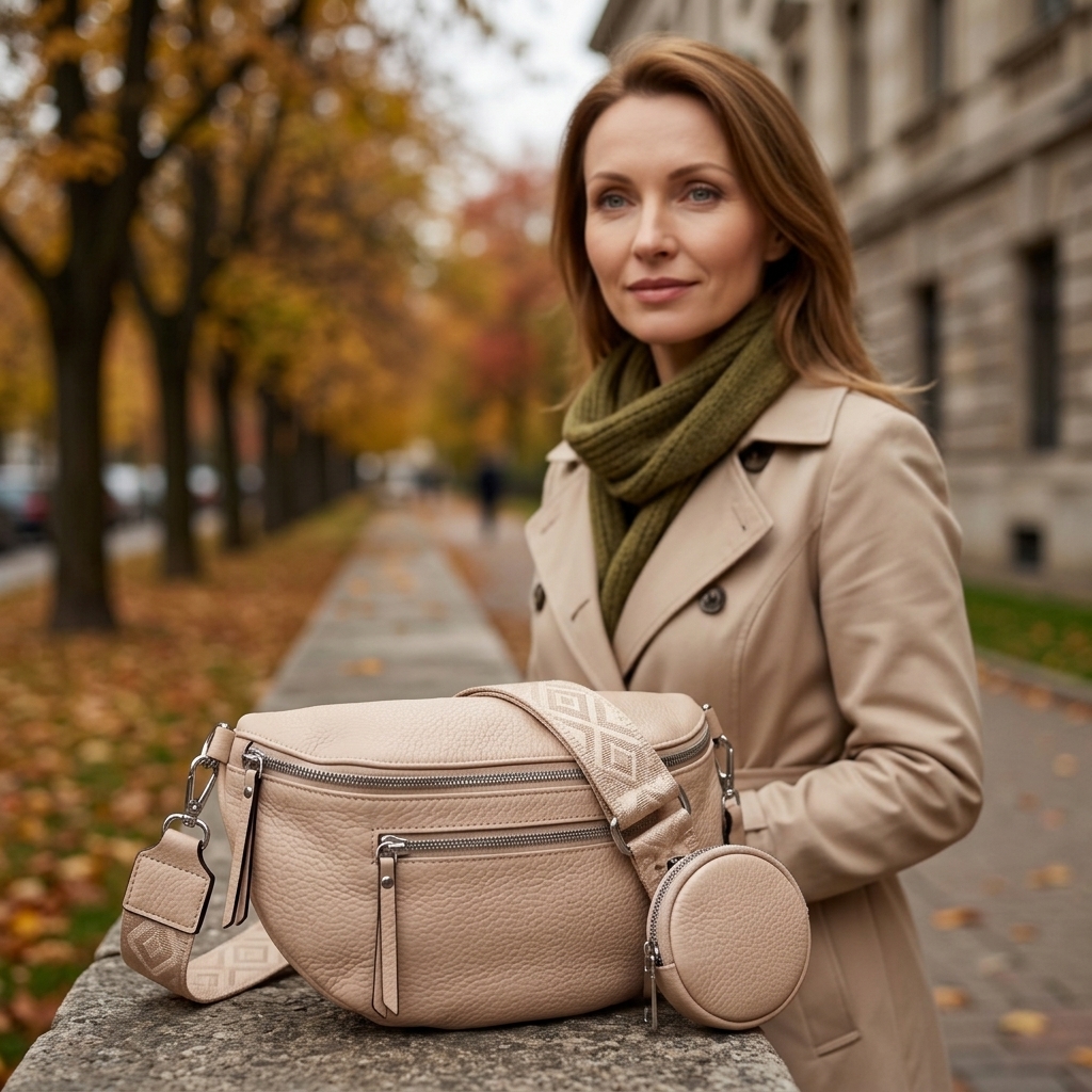 Dámská crossbody ledvinka HJ1137 béžová