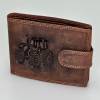Pánská kožená peněženka s motivem traktor – pravá kůže, hnědá