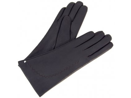 Dámske kožené rukavice čierne jemný vzor