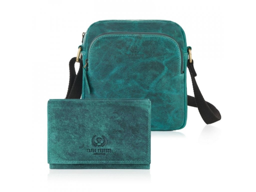 101130 13 darkova sada damska crossbody taska a vintage penezenka zelena