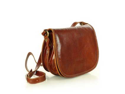 Italská dámská messengerka přírodní kůže MAZZINI; velbloud