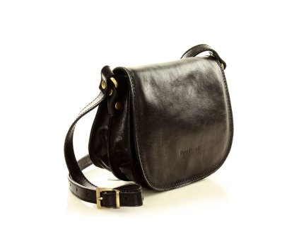 Italská dámská messengerka přírodní kůže MAZZINI; černá