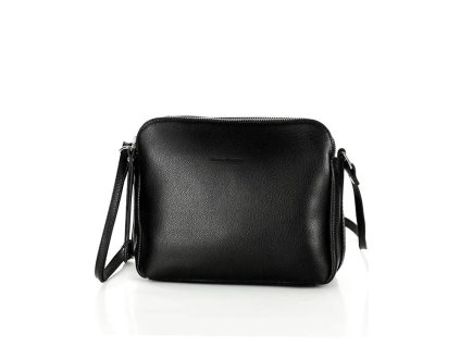 Kožené italské crossbody MAZZINI dvě komory; černá