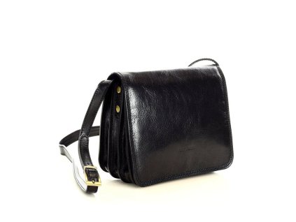 Klasická kožená brašna MAZZINI; černá