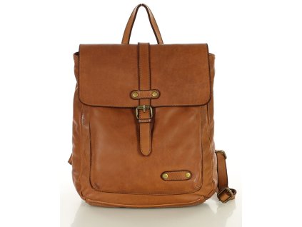 Městský kožený batoh v retro stylu MAZZINI; velbloud