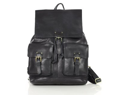 Elegantní dámský batoh formátu A4 z kůže MAZZINI; černá