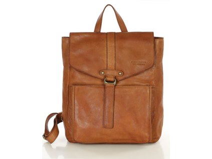 Dámský kožený batoh A4 MARCO MAZZINI; koňak