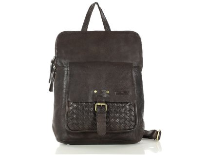 Kabelka i batoh 2v1 přírodní kůže MAZZINI; čokoláda