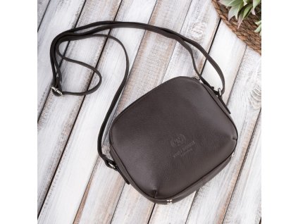 Dámská kožená taška na rameno PAOLO PERUZZI; hnědá