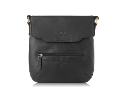 Dámská kožená messenger taška PAOLO PERUZZI; černá