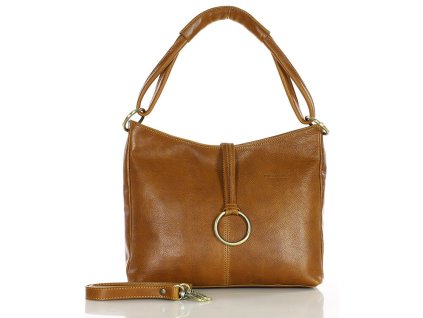 Klasická prémiová kožená taška přes rameno MARCO MAZZINI; velbloud