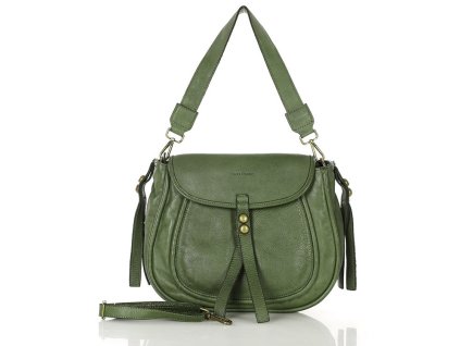 Marco Mazzini Klasická sedlová taška z pravé kůže; zelená