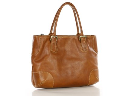 Kabelka z pravé kůže italské výroby MAZZINI; velbloud