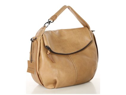 Luxusní prémiová dámská kožená kabelka MARCO MAZZINI; béžová