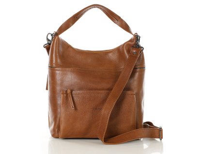 Exkluzivní prémiová kožená kabelka s kapsami MARCO MAZZINI; velbloud