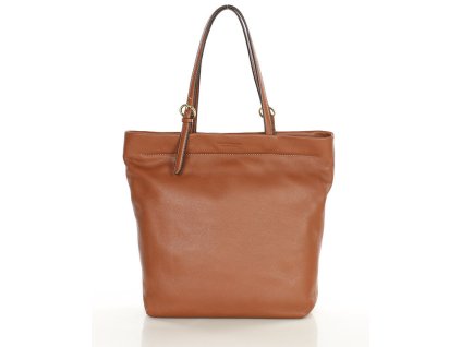 Prémiová nákupní taška z měkké teletiny MAZZINI; velbloud