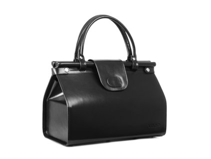 Doktorská taška z pravé kůže PRESSTIGE; černá