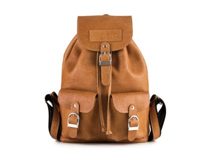 Batoh z pravé kůže v retro stylu; velbloud