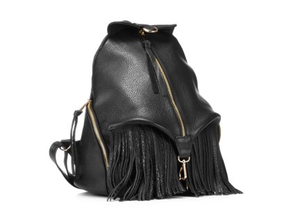 Batoh VOOC v boho stylu, pravá kůže; černá