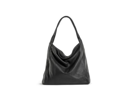 Velká prémiová kožená shopper přes rameno VOOC Hobo; černá
