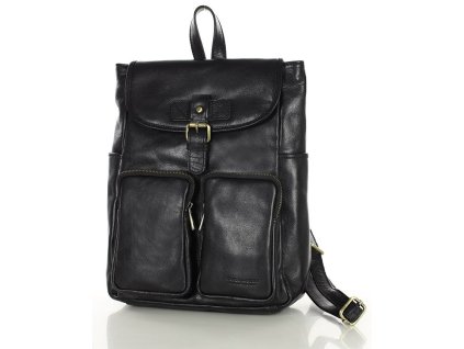 Dámský kožený městský batoh A4 retro styl MAZZINI; černá