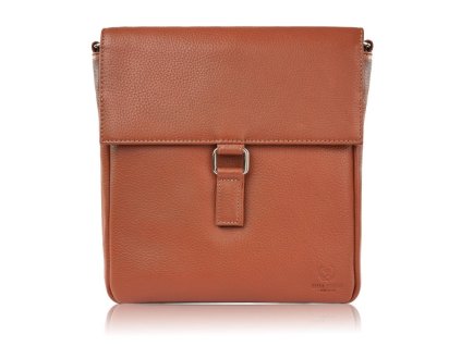 Dámská kožená messenger taška malá Paolo Peruzzi; koňak