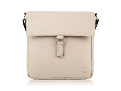 Dámská kožená messenger taška malá Paolo Peruzzi; béžová