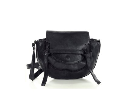 Crossbody z pravé kůže Vintage styl Mazzini; černá