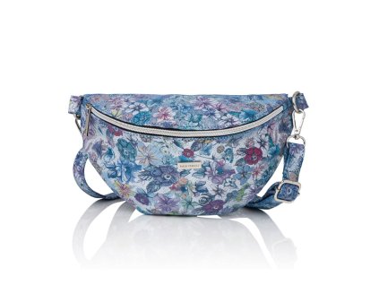 Dámská stylová módní ledvinka PAOLO PERUZZI; modrá květiny