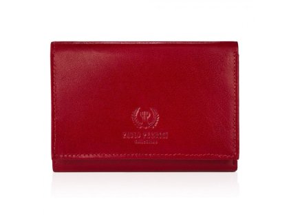 Dámská klasická kožená peněženka malá Paolo Peruzzi; červená