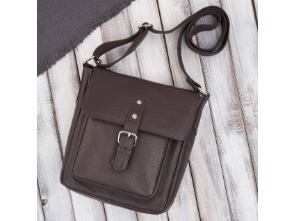 Pánská vintage retro kabela přes rameno z pravé kůže Peruzzi; hnědá