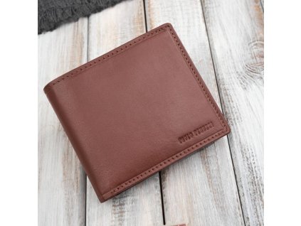 Pánská tenká kožená peněženka Paolo Peruzzi; koňak