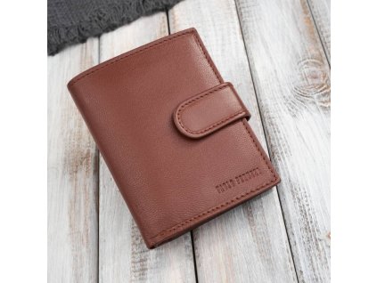 Pánská kožená peněženka Paolo Peruzzi Classic vertikální; koňak