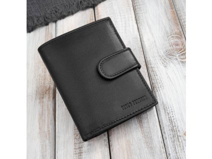 Pánská kožená peněženka Paolo Peruzzi Classic vertikální; černá