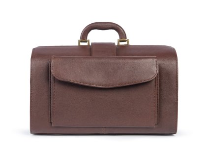 Doktorský kožený kufr 39cm; hnědá